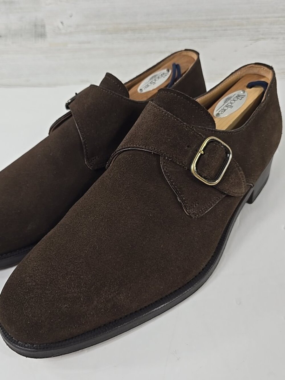 $495 RIDER BOOT CO. By CORTINA DARK BROWN SUEDE MONKS SHOES MEN'S SIZE 10 *VGC*